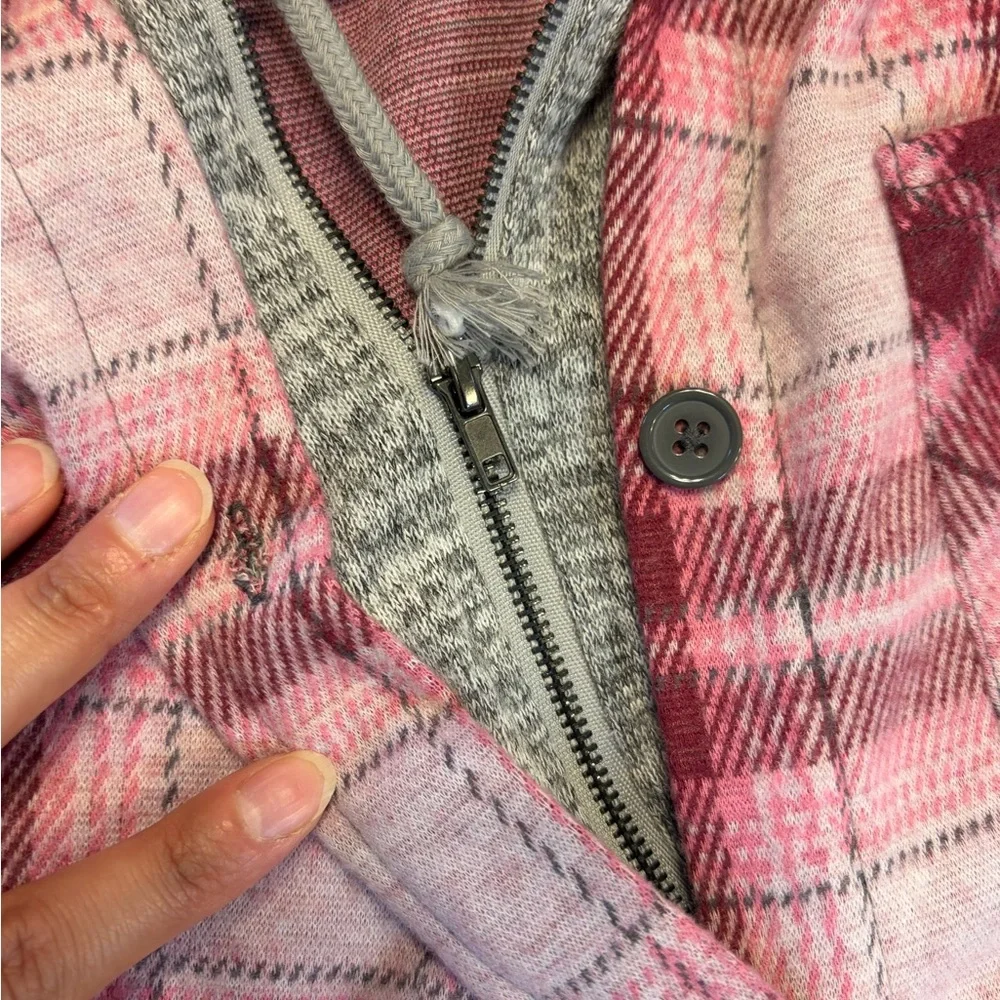 No Boundaries Pink‎ Plaid Jacket - Picture 3 of 4